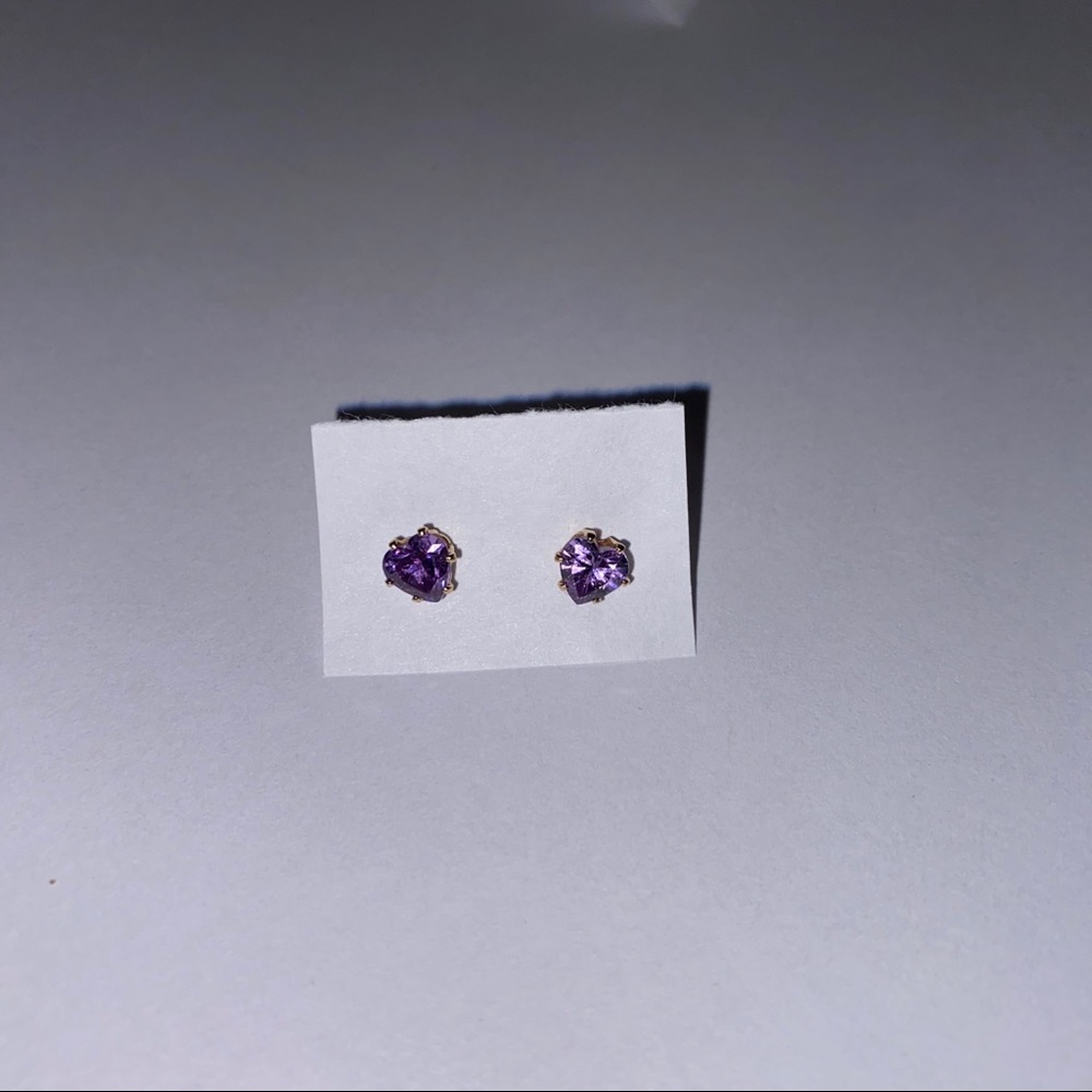 Purple Heart Stud Earrings